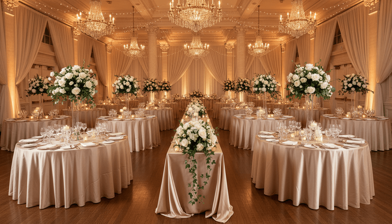 Elegant wedding reception tablescape